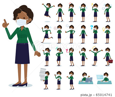 flat type mask business black women_emotion 65014741