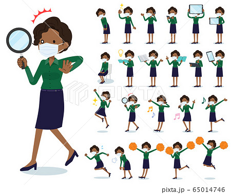 flat type mask business black women_Action 65014746