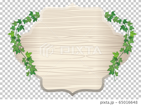 Illustration Board Of Wood Board With Vines And Stock Illustration