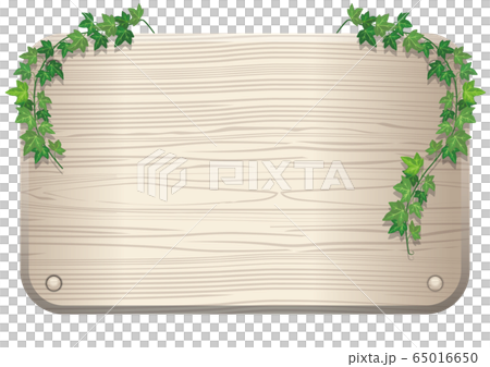 Illustration Board Of Wood Board With Vines And Stock Illustration