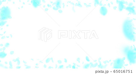 Turquoise flower petals falling down. Alive romant 65016751