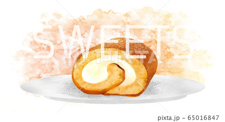 ロールケーキ（文字あり） 65016847