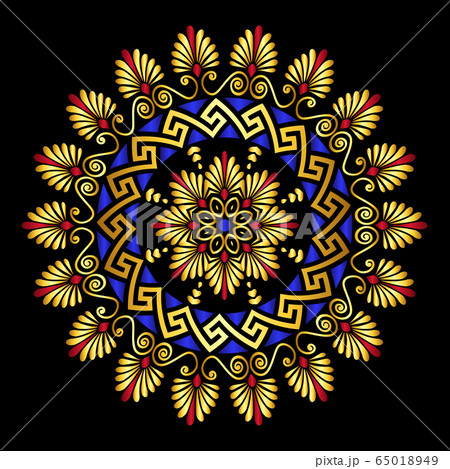 vector gold Greek ornament Meander 65018949