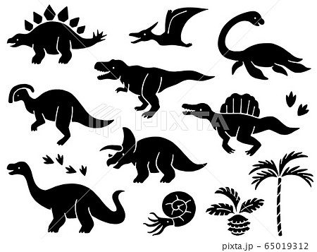 Dinosaur Illustration Icon Set Stock Illustration