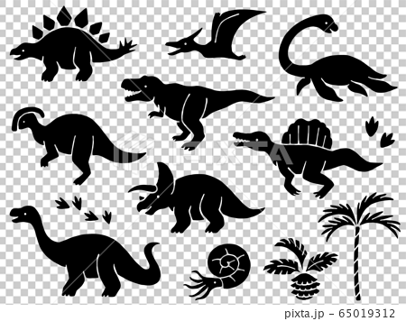 Dinosaur Illustration Icon Set Stock Illustration