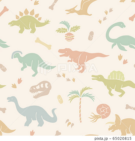 恐竜のシームレスパターン背景のイラスト素材