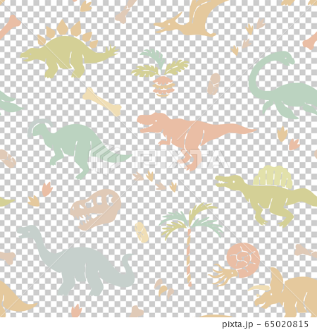 恐竜のシームレスパターン背景のイラスト素材
