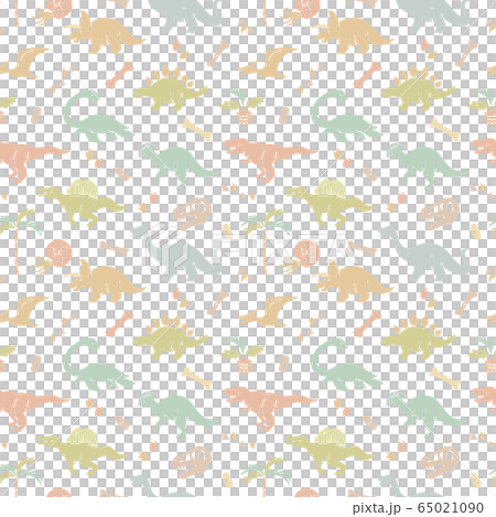 恐竜のシームレスパターン背景 65021090