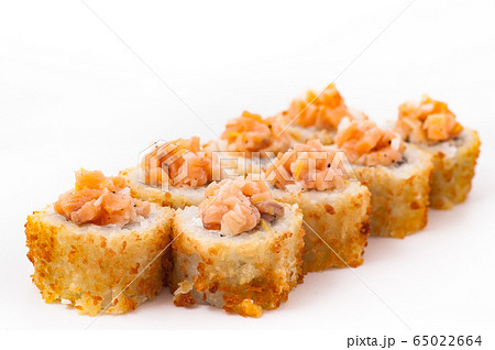 Deep fried Japanese hot roll. White background 65022664