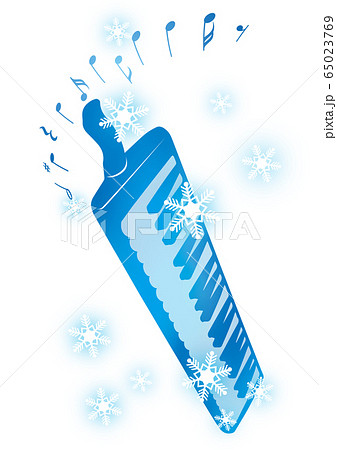雪と楽器 鍵盤ハーモニカ ピアニカ メロディオンのイラスト素材