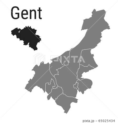 Gent map Ghent administrative districts regions vector template with map of Belgium grey on white background. Contour line city map for infographic and web. Gent map Ghent administrative districts regions vector template with map of Belgium grey on white background. Contour line city map for infographic and web. 65025434