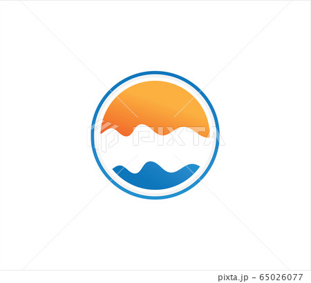 Ocean wave travel logo vector image Ocean wave travel logo vector image 65026077