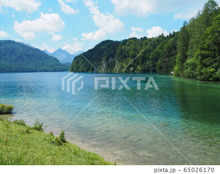 ドイツ バイエルン州 アルプ湖の写真素材