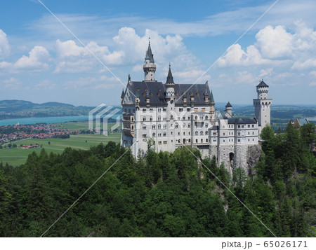 ドイツ バイエルン州 ノイシュバンシュタイン城の写真素材