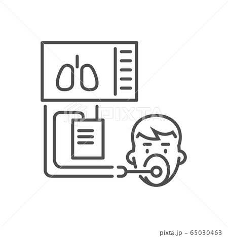 Medical Ventilator Related Vector Thin Line Icon のイラスト素材