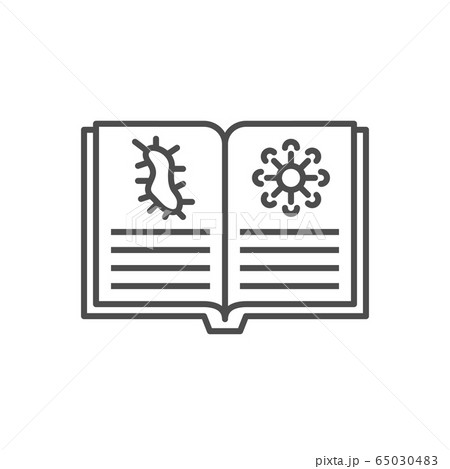 Knowledge of virology related vector thin line icon. Knowledge of virology related vector thin line icon. 65030483