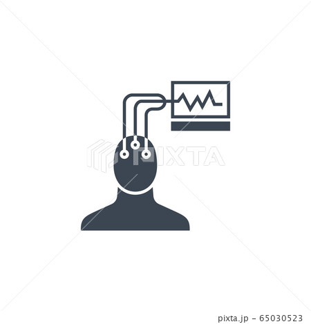 Electroencephalography related vector glyph icon. 65030523