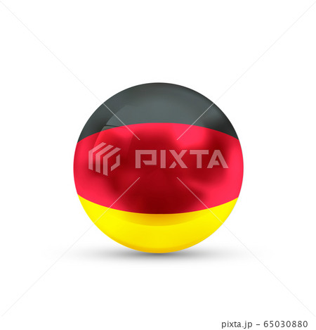 Germany flag projected as a glossy sphere on a Germany flag projected as a glossy sphere on a 65030880