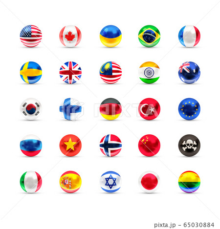 Flags of sovereign states projected as a glossy Flags of sovereign states projected as a glossy 65030884