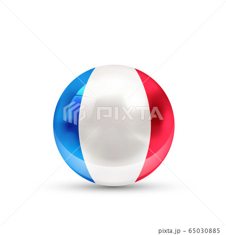 France flag projected as a glossy sphere on a 65030885