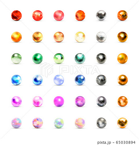 Large set of different glossy marble balls with 65030894