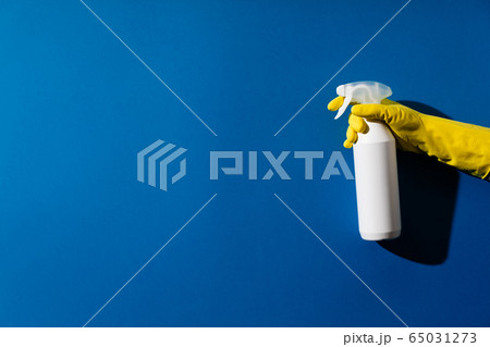 Spray to Cleaning and Disinfection Virus, Covid-19, Coronavirus Disease, Preventive Measures. Sanitation and cleaner washing. Virus being killed by spray, disinfectant solution. Stop Covid-19. 65031273