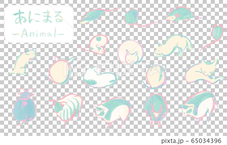 Hand-drawn mouse and cow drawn with a brush, cute animal illustration Hand-drawn mouse and cow drawn with a brush, cute animal illustration 65034396