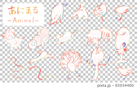 用畫筆繪製的手繪鳥，可愛的動物插圖 65034400