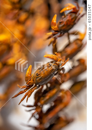 Vertical selective focus shot of crispy cooked 65035147