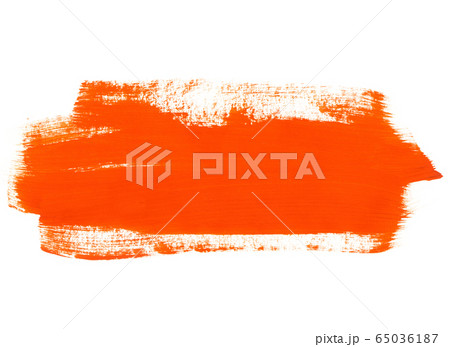 Orange hand drawn paint texture on white 65036187