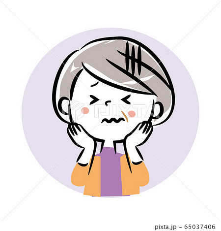困る　困難　シニア女性　 65037406