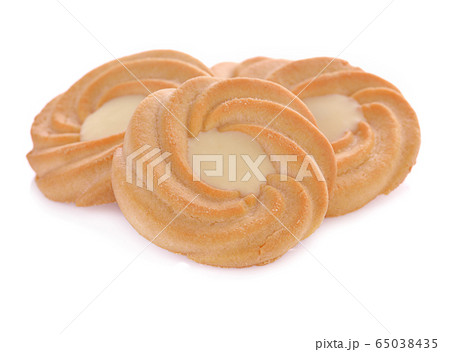 butter cookies  isolated on white background 65038435