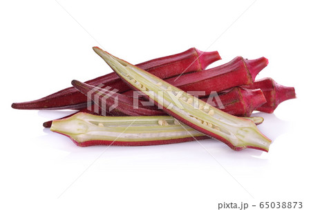 Red okra isolated on white background 65038873