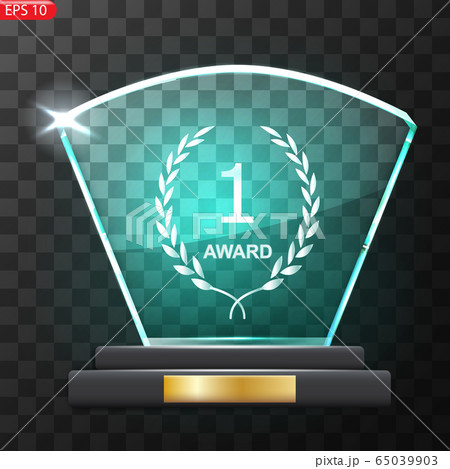 Glass Trophy Award. First place Prize plaque Glass Trophy Award. First place Prize plaque 65039903