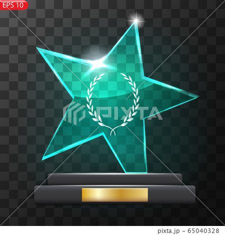 Glass Trophy Award. First place Prize plaque 65040328