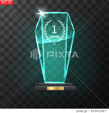 Glass Trophy Award. First place Prize plaque 65041067