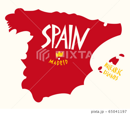 Vector hand drawn stylized map of Spain. Travel Vector hand drawn stylized map of Spain. Travel 65041197