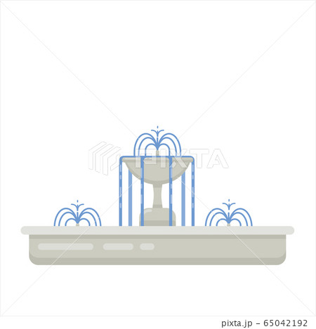 Flat vector illustration of fountain with bowl and Flat vector illustration of fountain with bowl and 65042192
