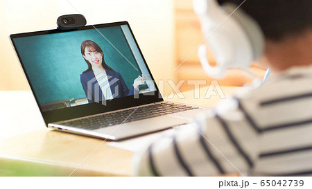 オンライン授業 オンライン講師 家庭学習 イメージ オンライン授業 オンライン講師 家庭学習 イメージ 65042739