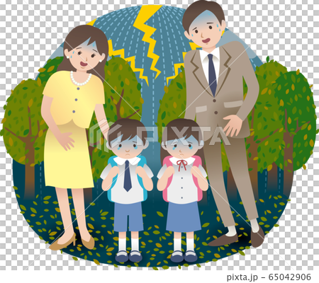 插图素材: 焦虑的孩子和父母担心他们 查看全部