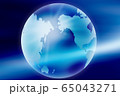 クールなブルーの地球の背景画像　世界　ワールド 透明 65043271
