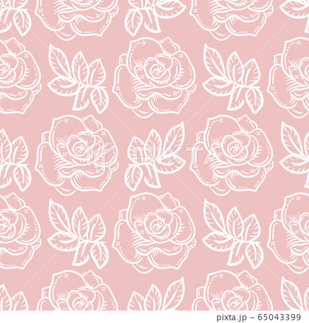seamless pattern with roses  linear 65043399