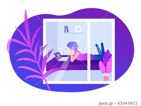 The concept of stay at home. Vector illustration. 65043972