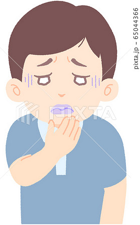 唇が紫色 唇の血色が悪い 軽症者 無症状 自宅待機中の緊急性の高い症状 前兆 兆候 単品 のイラスト素材 65044366 Pixta