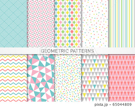 Seamless pattern of colorful geometric patterns - Stock Illustration  [65044809] - PIXTA