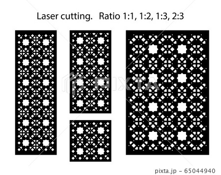 Set of decorative vector panels, screens for laser cutting. Template for interior partition in arabic islamic style 65044940