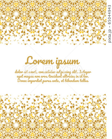 Vector template of card for invitation, celebration, save the date performed in arabic geometric mosaic 65044943