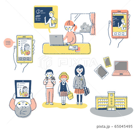 オンライン学習イメージ　セット 65045495