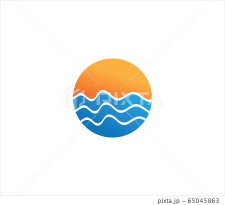 Ocean wave travel logo vector image Ocean wave travel logo vector image 65045863