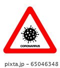 Coronavirus warning sign. Pandemic outbreak medical concept. 65046348